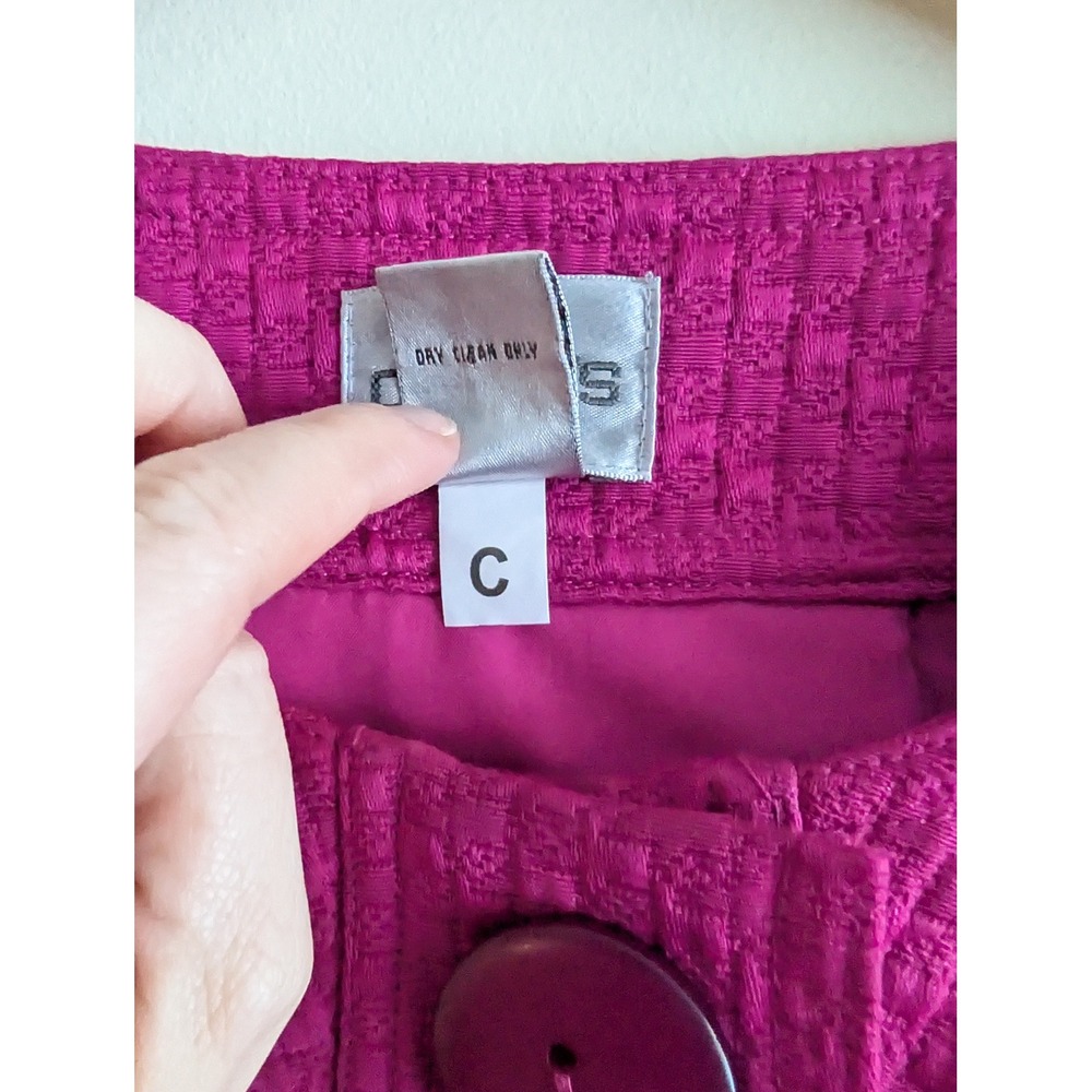 Chicos Textured Button Front Cropped Jacket Blaze… - image 3